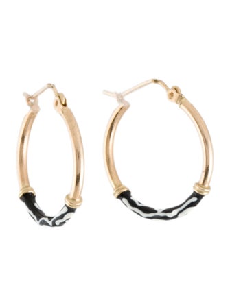 Earrings 14K Enamel Hoop Earrings