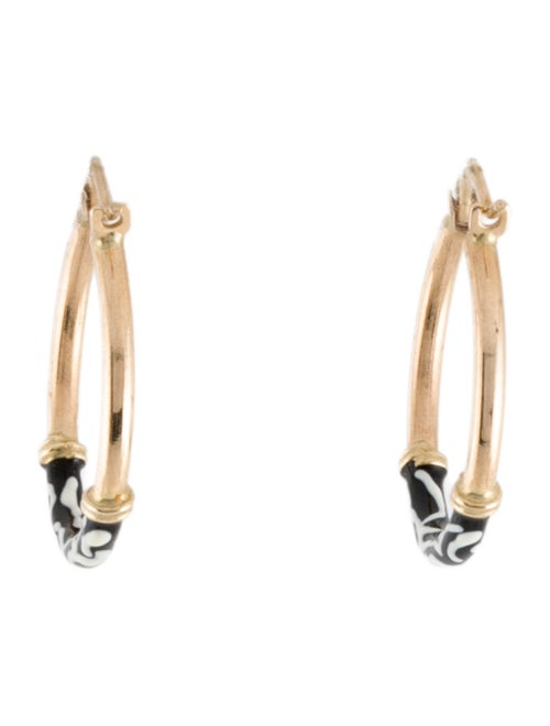 Earrings 14K Enamel Hoop Earrings