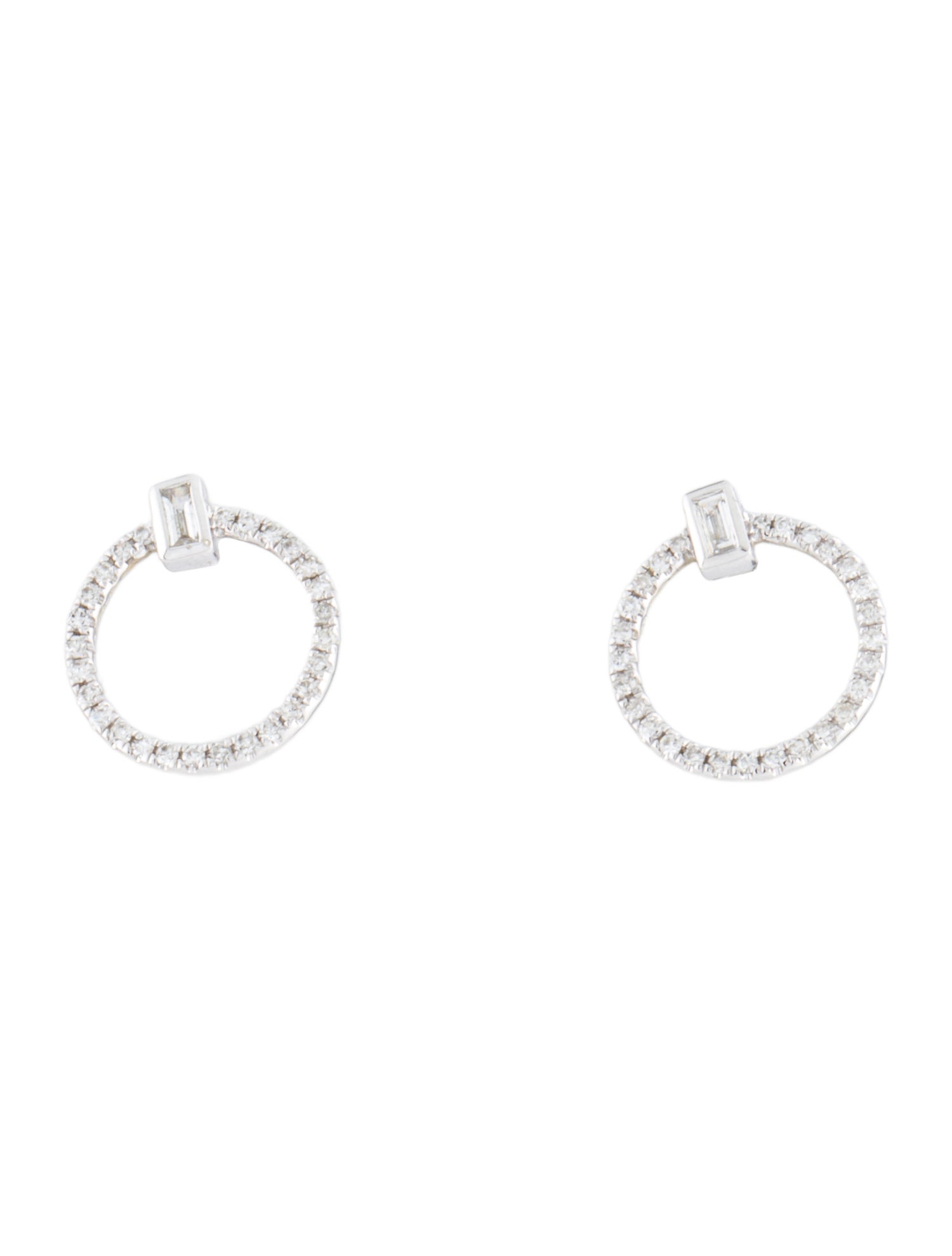 Earrings 14K Diamond Circle Stud
