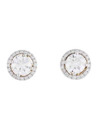 Earrings 14K 2.37ctw Lab-Grown Diamond Halo Stud Earrings