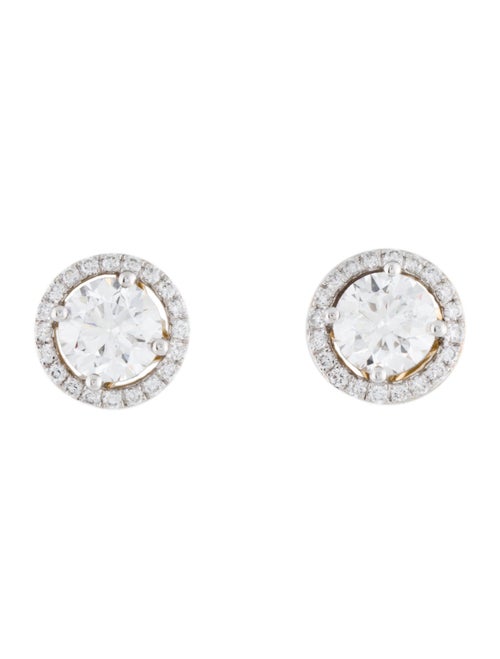 Earrings 14K 2.37ctw Lab-Grown Diamond Halo Stud Earrings