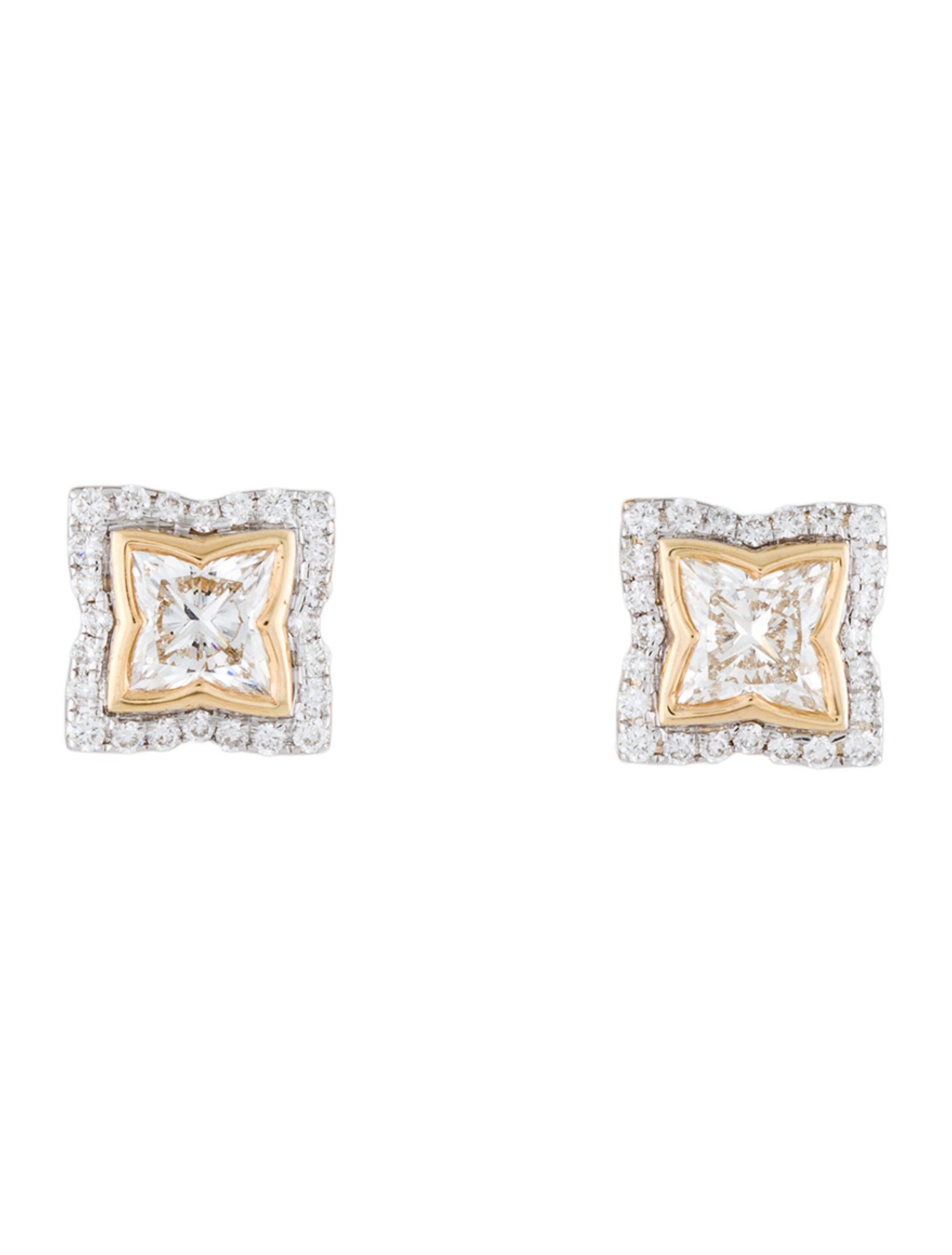Earrings 14K Diamond Cluster Stud