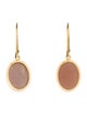 Earrings 18K Carved Sunstone Moonstone Drop Earrings