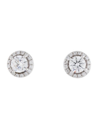 Earrings 14K 1.29ctw Lab-Grown Diamond Halo Stud Earrings