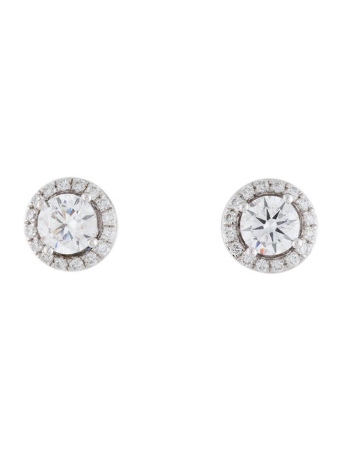 Earrings 14K 1.29ctw Lab-Grown Diamond Halo Stud Earrings