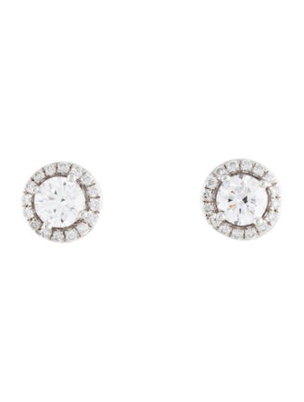 Earrings 14K 1.28ctw Lab-Grown Diamond Halo Stud Earrings