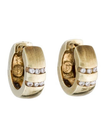 Earrings 14K Diamond Huggie Earrings