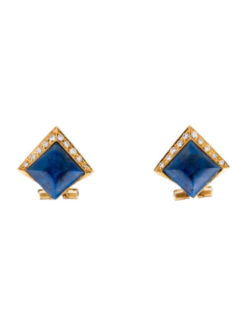 Earrings 18K Lapis Lazuli & Diamond Clip-On Earrings