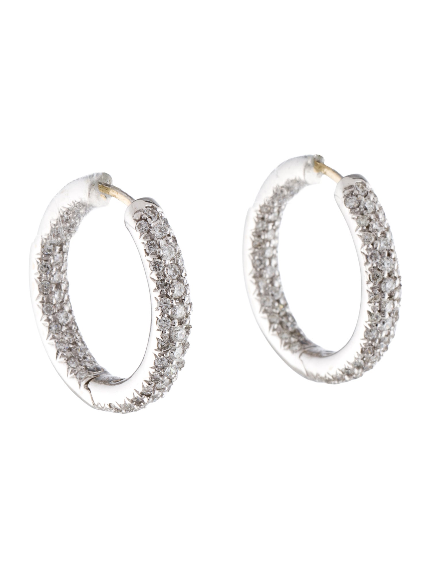 Earrings 18K 1.27ctw Diamond Inside-Out Hoop