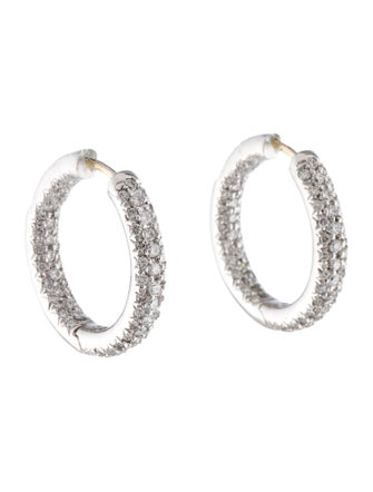 Earrings 18K 1.27ctw Diamond Inside-Out Hoop Earrings