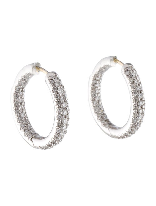 Earrings 18K 1.27ctw Diamond Inside-Out Hoop Earrings