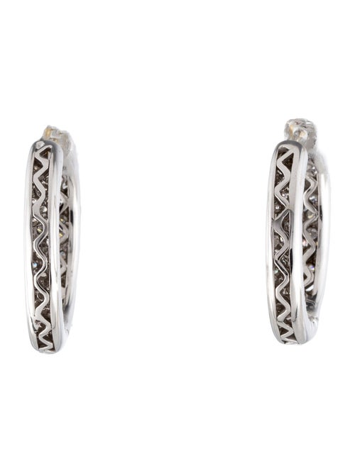 Earrings 18K 1.27ctw Diamond Inside-Out Hoop Earrings