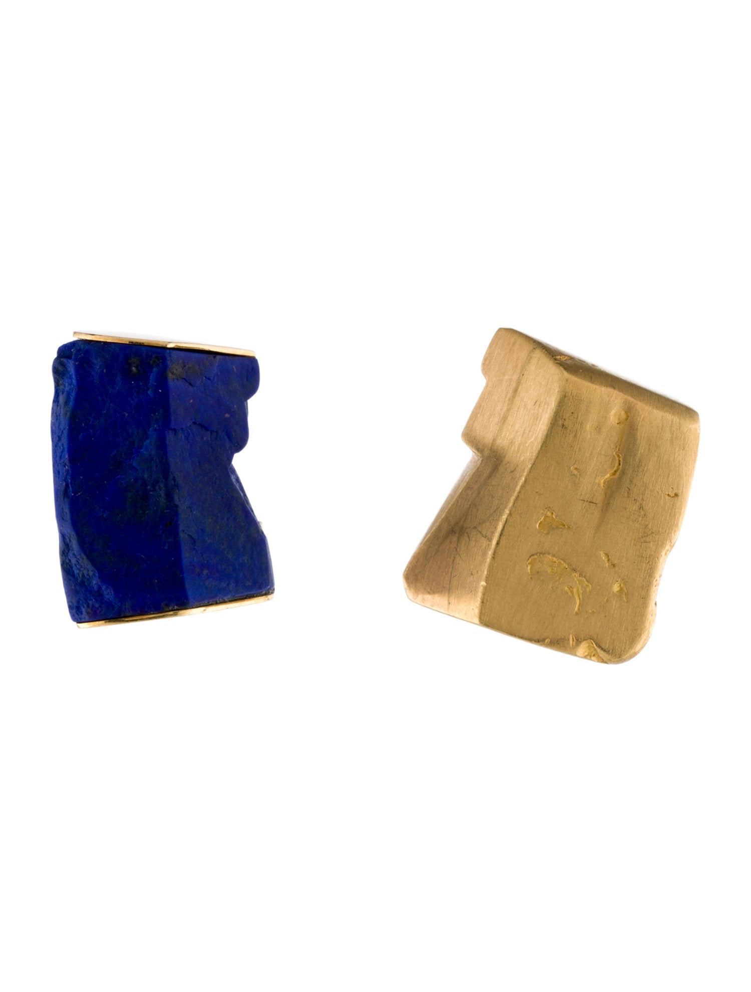 Earrings 18K Lapis Lazuli Mismatched Earclips