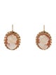Earrings 14K Shell Cameo Drop Earrings