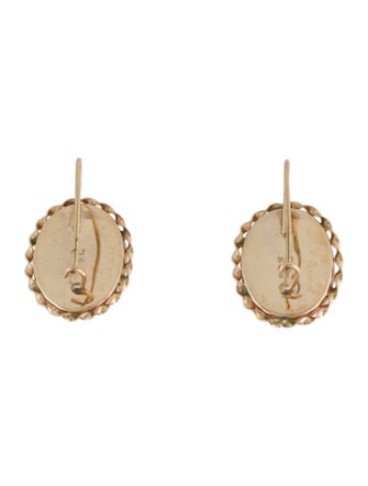 Earrings 14K Shell Cameo Drop Earrings