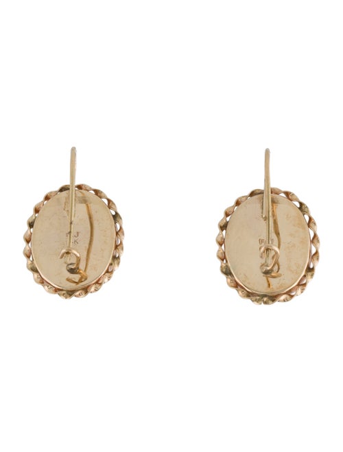 Earrings 14K Shell Cameo Drop Earrings