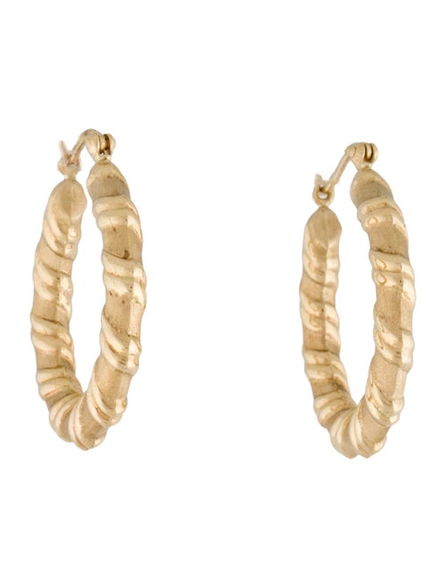 Earrings 14K Textured Twist Hoop Earrings