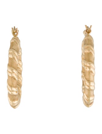 Earrings 14K Textured Twist Hoop Earrings