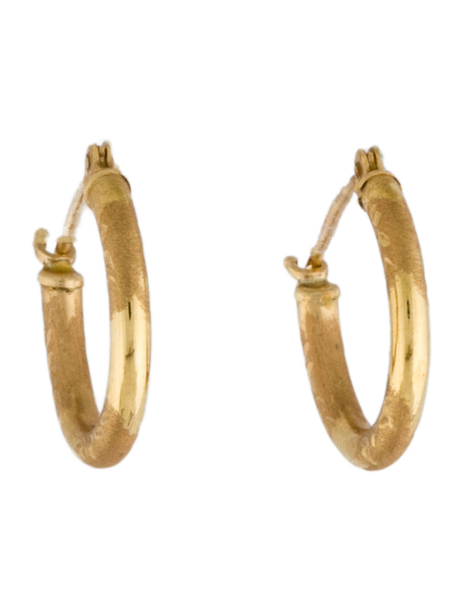 Earrings 14K Textured Hoop