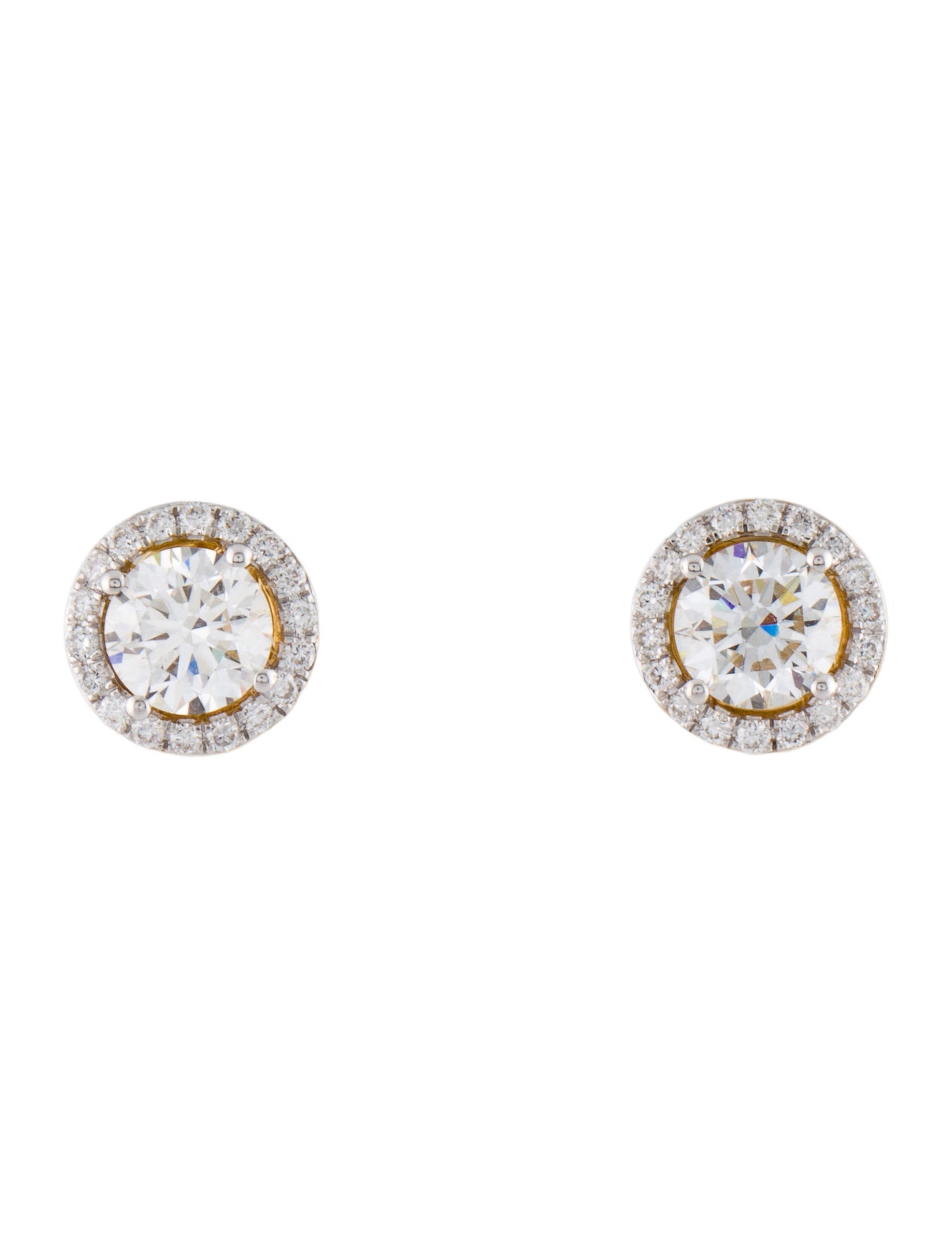 Earrings 14K 2.80ctw Lab-Grown Diamond Halo Stud