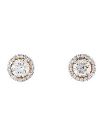 Earrings 14K 2.80ctw Lab-Grown Diamond Halo Stud Earrings