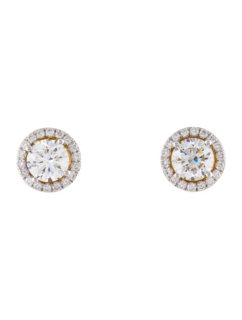 Earrings 14K 2.80ctw Lab-Grown Diamond Halo Stud Earrings