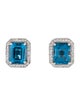 Earrings 14K 7.12ct Topaz & Diamond Stud Earrings