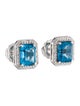 Earrings 14K 7.12ct Topaz & Diamond Stud Earrings