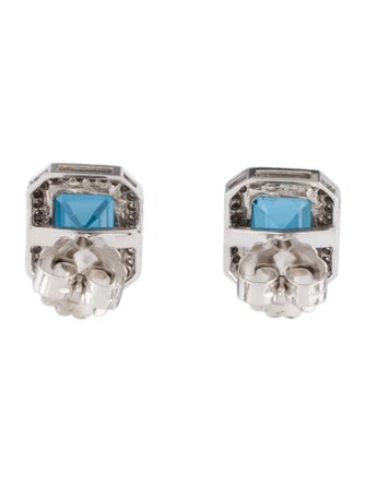 Earrings 14K 7.12ct Topaz & Diamond Stud Earrings