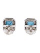 Earrings 14K 7.12ct Topaz & Diamond Stud Earrings