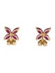 Earrings 14K 1.20ctw Ruby Flower Stud Earrings