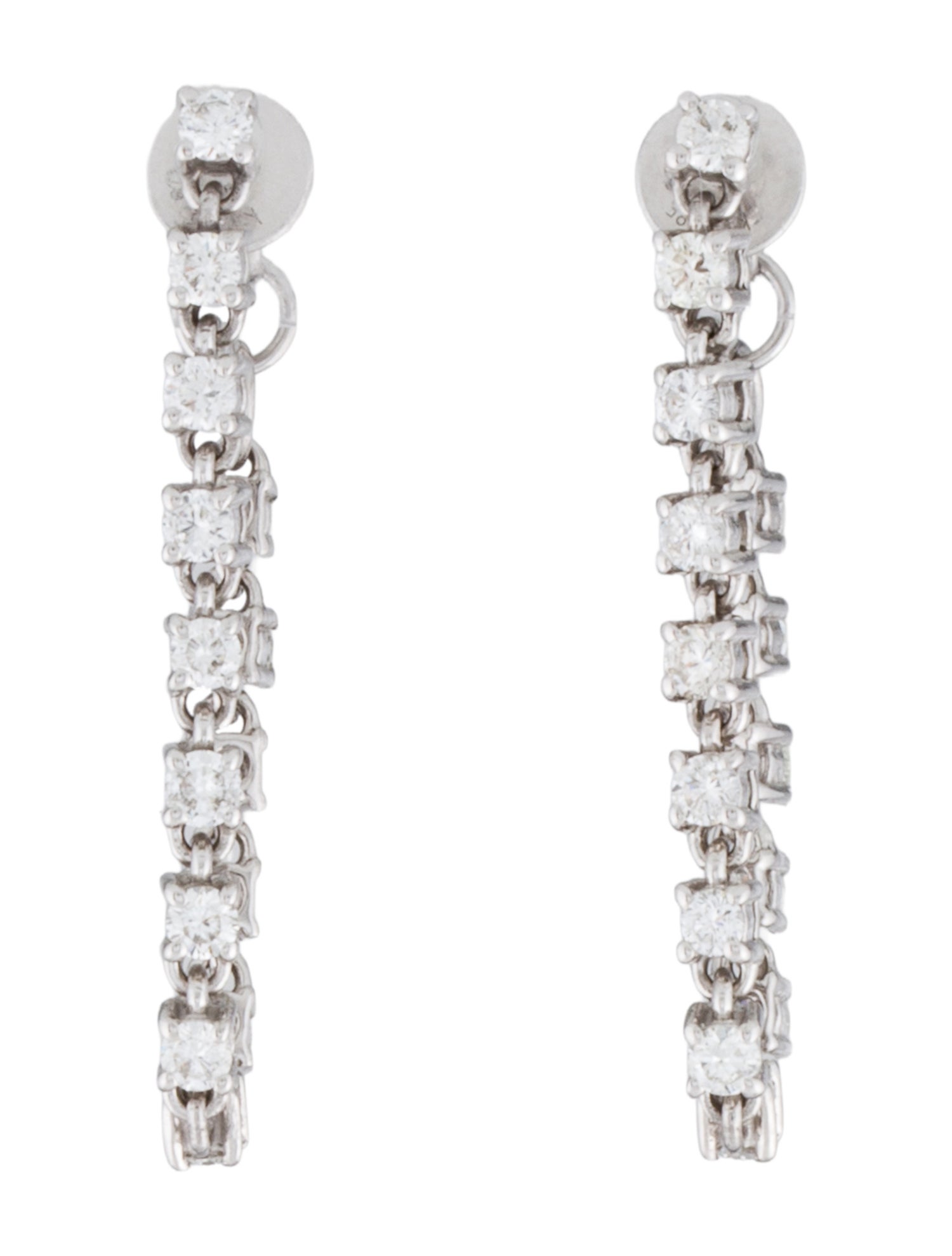Earrings 14K Diamond Drop w/Connected Clutch Backs