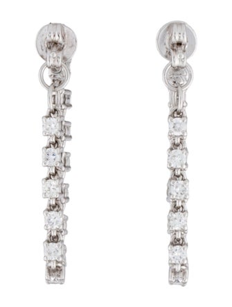Earrings 14K Diamond Drop Earrings w/Connected Clutch Backs