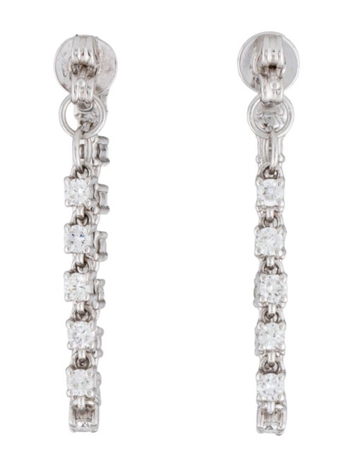 Earrings 14K Diamond Drop Earrings w/Connected Clutch Backs