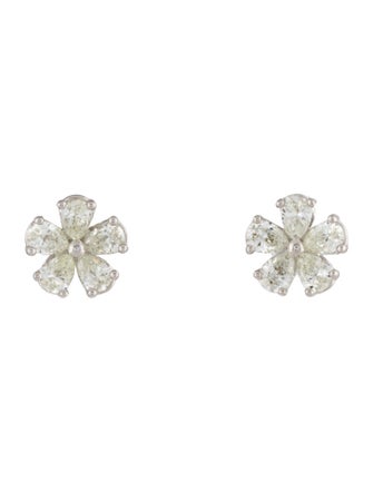 Earrings 14K 1.30ctw Lab-Grown Diamond Flower Stud Earrings