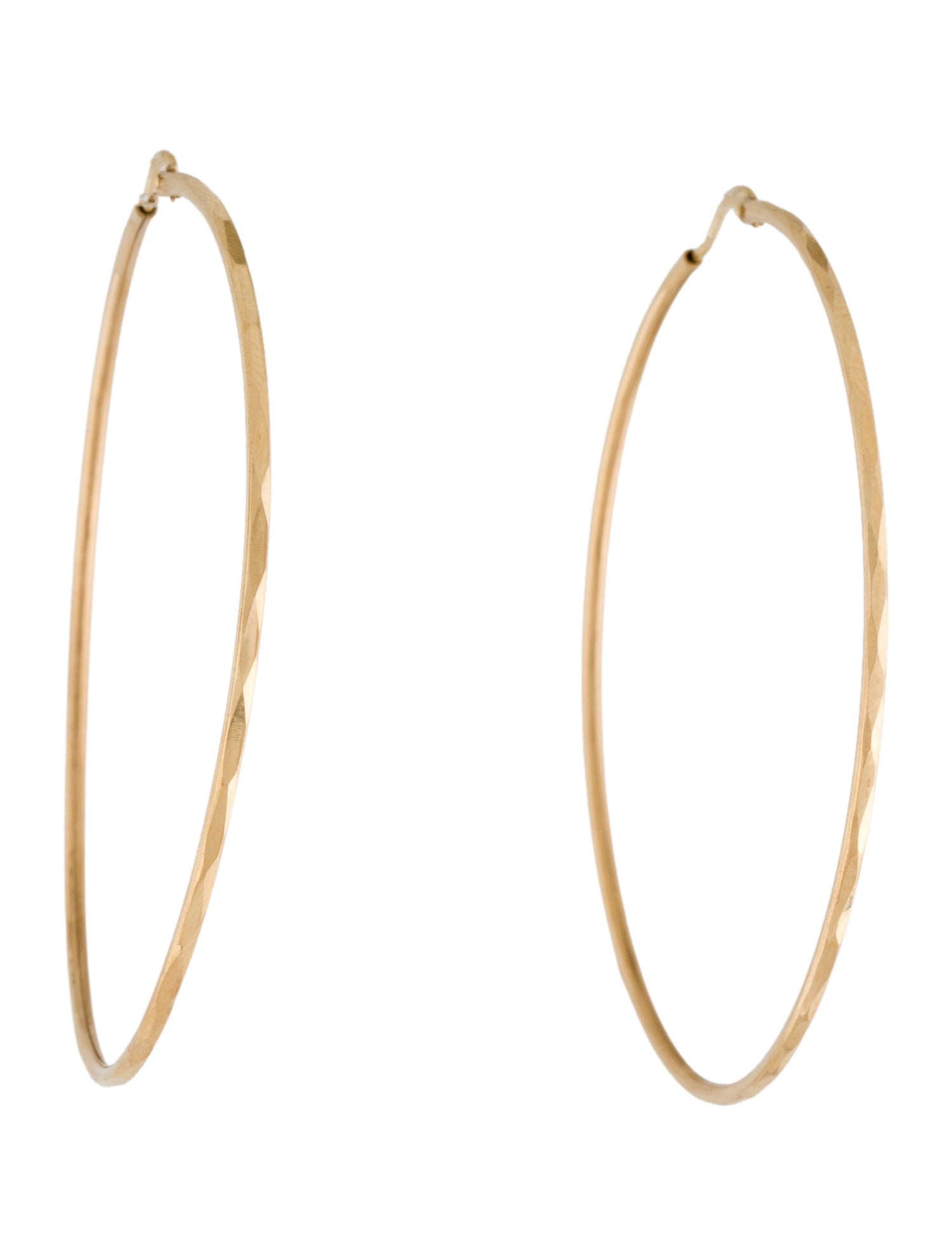 Earrings 14K Faceted Hoop