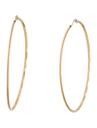 Earrings 14K Faceted Hoop Earrings