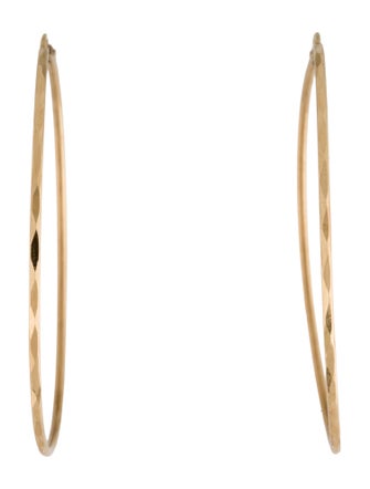 Earrings 14K Faceted Hoop Earrings