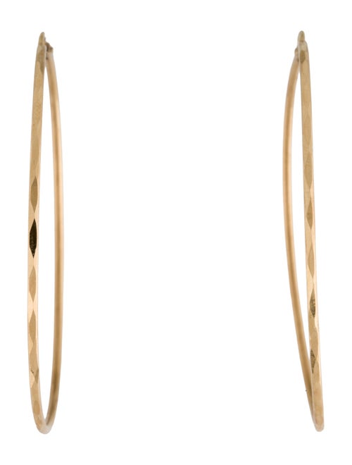 Earrings 14K Faceted Hoop Earrings