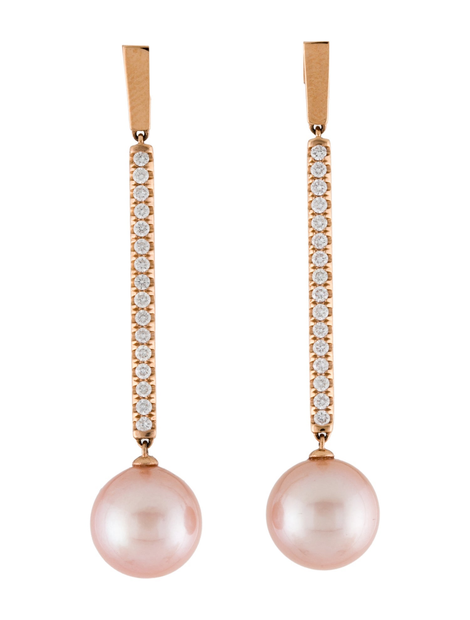 Earrings 18K Pearl & Diamond Drop
