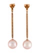 Earrings 18K Pearl & Diamond Drop Earrings