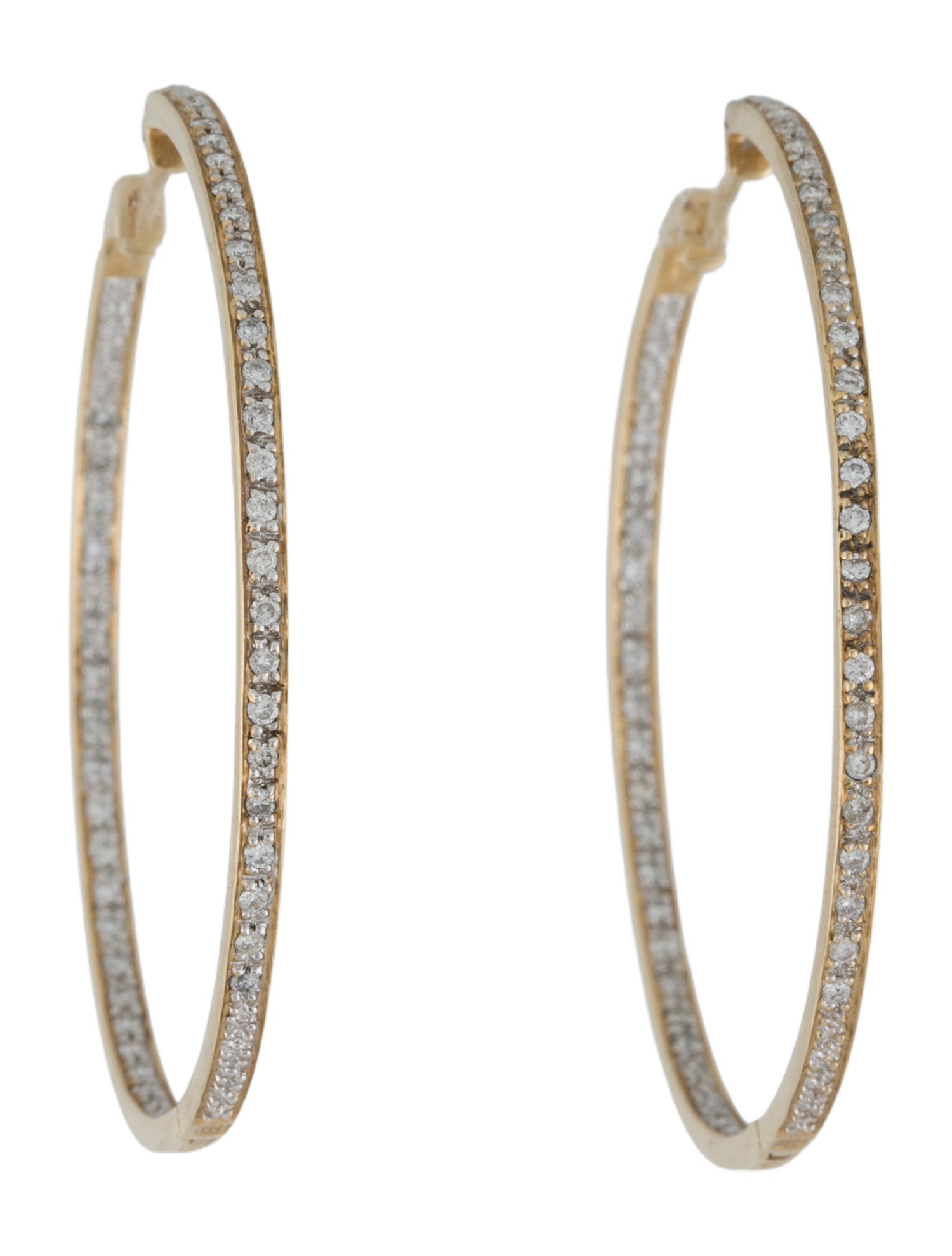 Earrings 14K Diamond Inside-Out Hoop