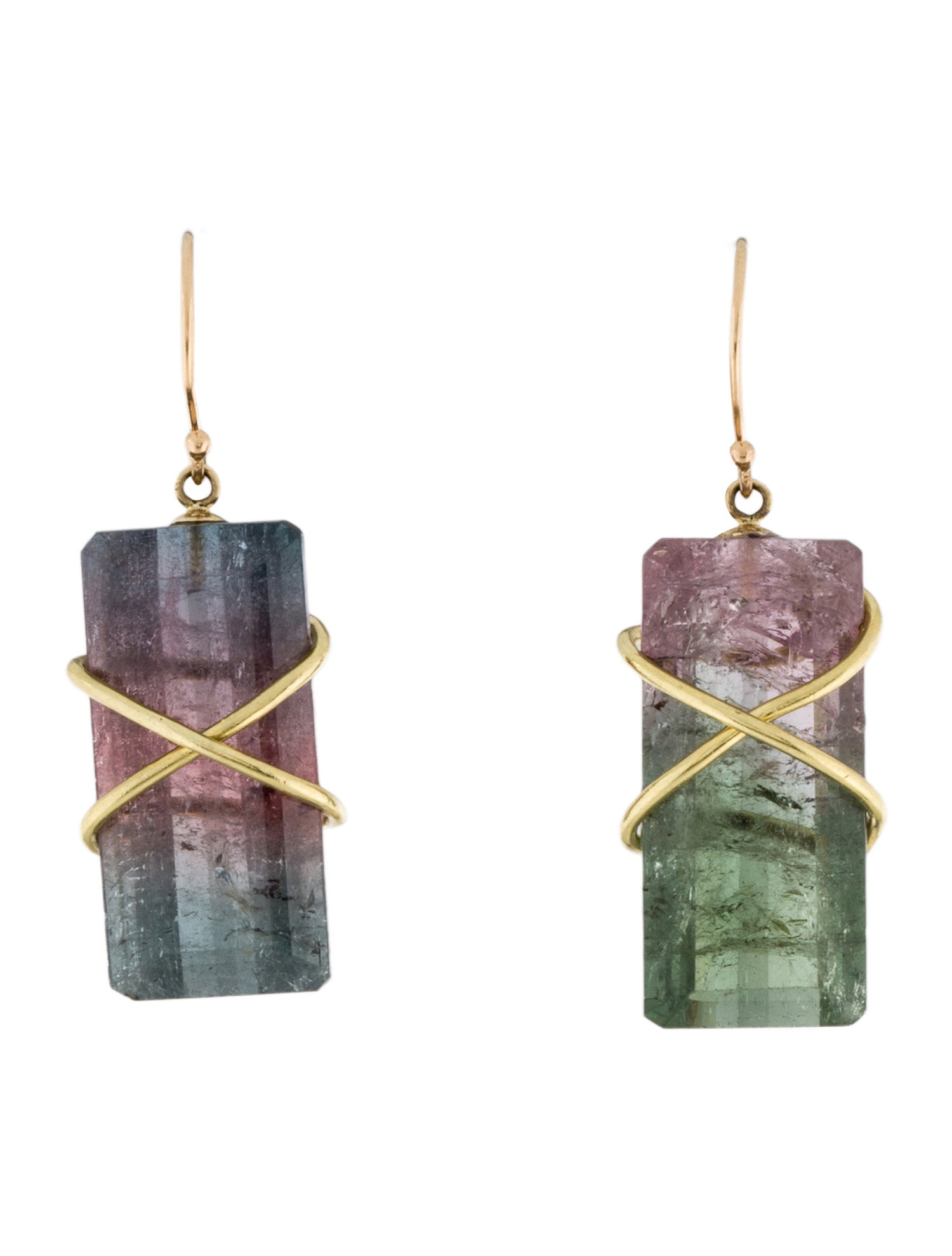 Earrings 18K Parti-Color Tourmaline Drop Earrings