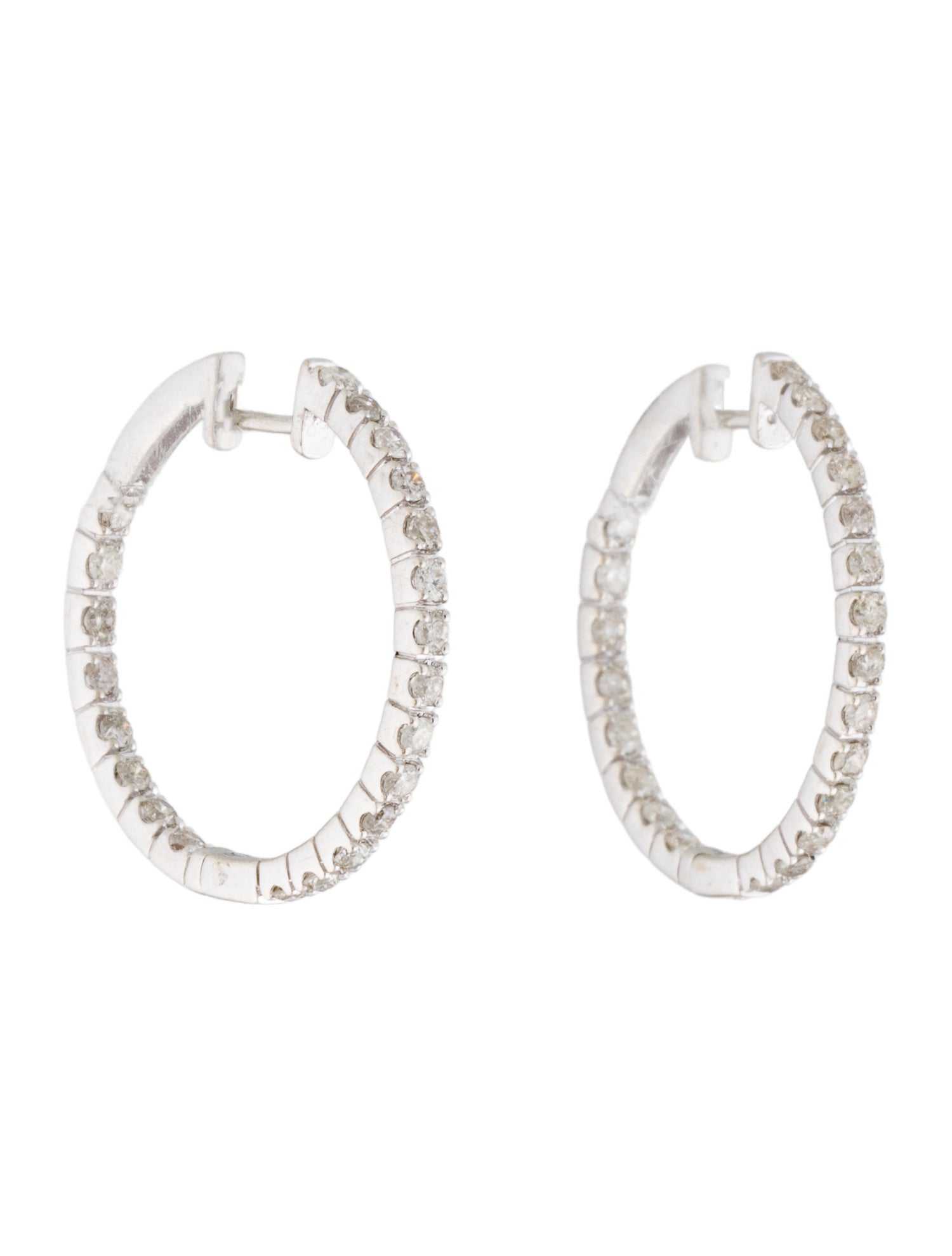 Earrings 14K 1.10ctw Diamond Inside Out Hoop