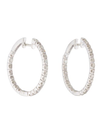 Earrings 14K 1.10ctw Diamond Inside Out Hoop Earrings
