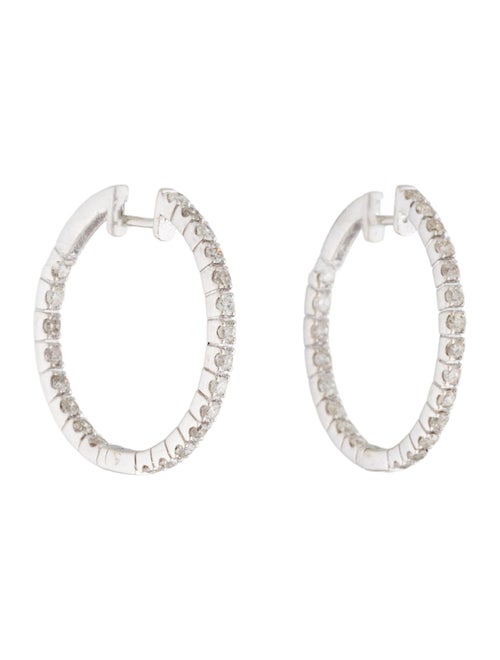 Earrings 14K 1.10ctw Diamond Inside Out Hoop Earrings