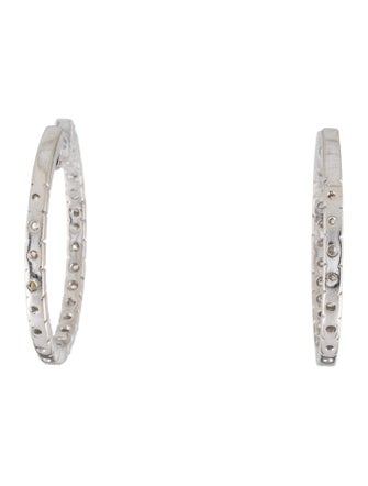Earrings 14K 1.10ctw Diamond Inside Out Hoop Earrings