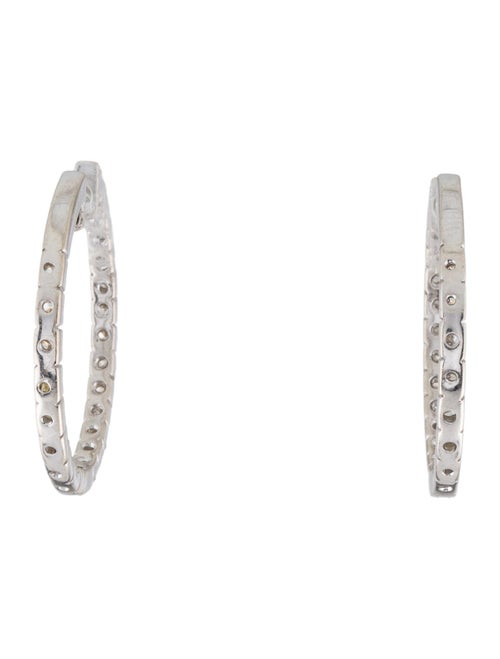 Earrings 14K 1.10ctw Diamond Inside Out Hoop Earrings