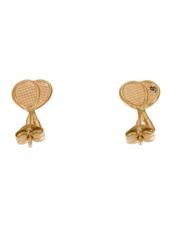 Earrings 14K Tennis Racket Stud Earrings
