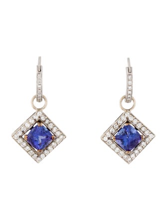Earrings 3.13ctw Tanzanite & Diamond Drop Earrings